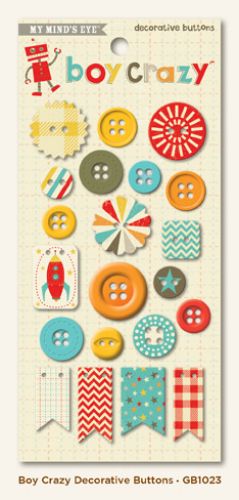 My Minds Eye - Boy Crazy - Decorative Buttons