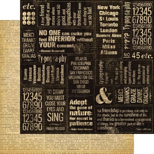 Graphic 45 - Typography - Paper - Journey