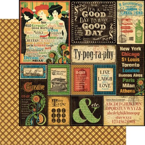 Graphic 45 - Typography - Paper - Typography