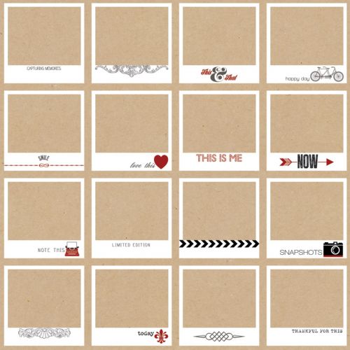 Teresa Collins Designs - Hello My Name Is - Polaroids - 12 x 12 Double Sided Patterned Paper