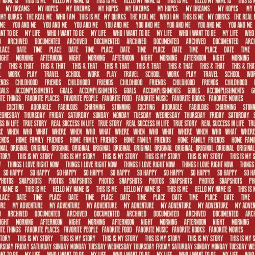 Teresa Collins Designs - Hello My Name Is - Words - 12 x 12 Double Sided Patterned Paper