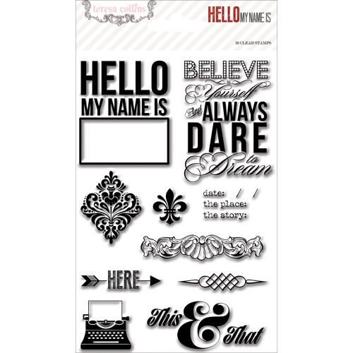 Teresa Collins Designs - Hello My Name Is - Clear Stamps