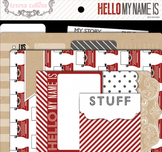 Teresa Collins Designs - Hello My Name Is - File Folders & Tags