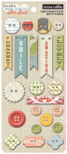 Teresa Collins Designs - She Said - Chipboard Buttons