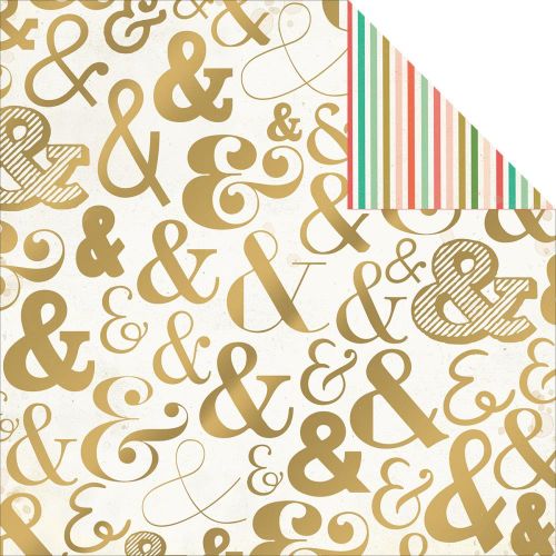 My Mind's Eye - Jubilee Collection - Wild Ampersand 12 x 12 Double Sided Patterned Foiled Paper
