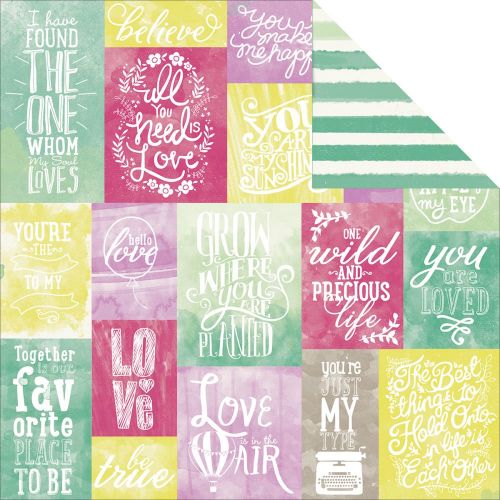 My Mind's Eye - Sherbet Jubilee Collection - Pretty Quotes 12 x 12 Double Sided Patterned Paper