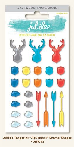 My Mind's Eye - Tangerine Jubilee Collection - Adventure Enamel Shapes