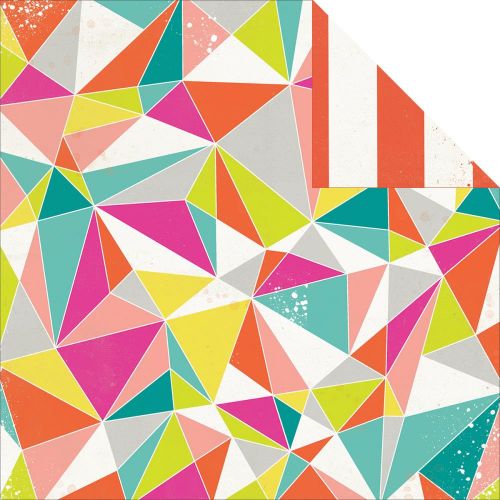 My Mind's Eye - Wild Berry Jubilee Collection - Hey You Geometric 12 x 12 Double Sided Patterned Paper