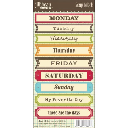 Jillibean Soup - Soup Labels - Days of the Week