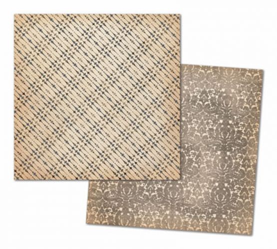 My Mind's Eye - Lost & Found - Record It - Antique - By Jen Allyson - 12x12" Double Sided Patterned Glittered Paper - Dashing