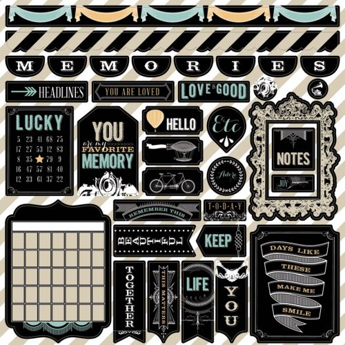 Teresa Collins Designs - Memorabilia - 12x12 Die Cut Sheet