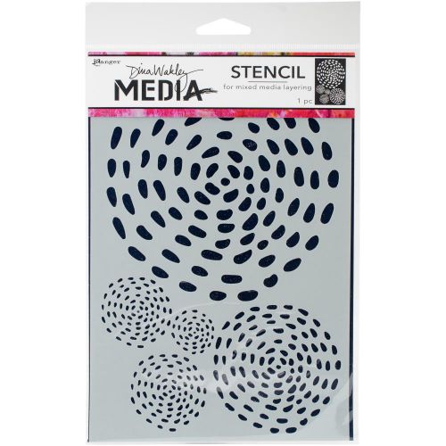 Ranger - Dina Wakley Media Stencils 9"X6" - Swirling Dashes