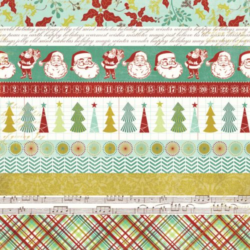 My Mind's Eye - Mistletoe Magic - 12x12" Double Sided Patterned Paper - Collage Paper