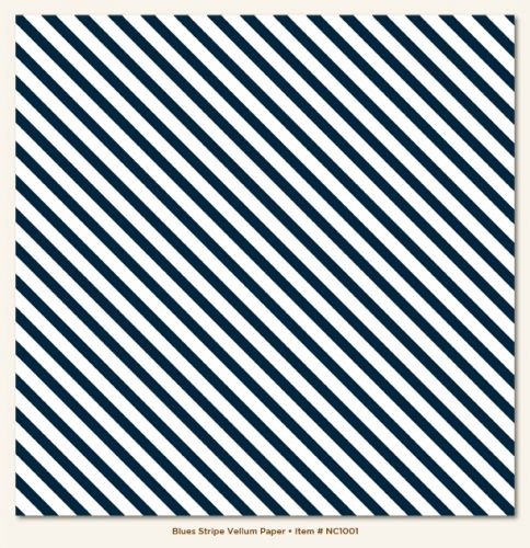 My Mind's Eye - Necessities - Blues Stripe Vellum Paper