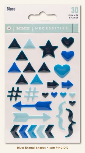My Mind's Eye - Necessities - Blues Enamel Shapes