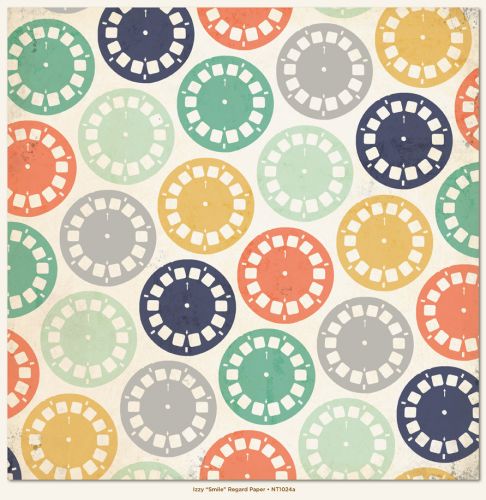My Mind's Eye - Now and Then - By Jen Allyson - Smile Regard 12 x 12 Double Sided Patterned Paper