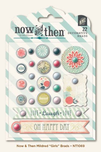 My Mind's Eye - Now and Then - By Jen Allyson - Girls Decorative Brads
