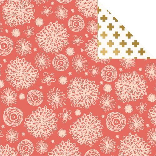 My Minds Eye - On Trend - Happy "Sketch" Gold Foiled Double-Sided Cardstock 12"X12"