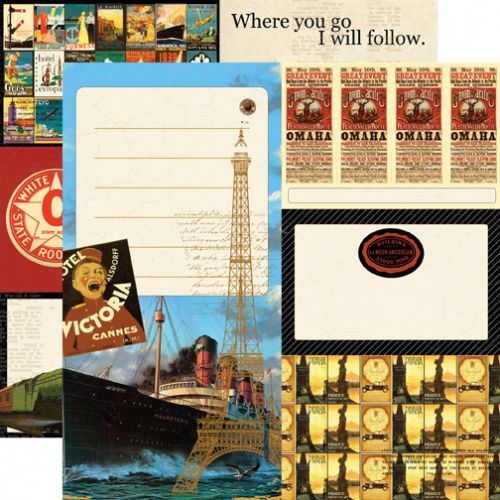 Echo Park Paper Company - Photo Freedom - Graphic 45 - Transatlantique Collection - 12 x 12 Paper - All Aboard