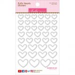 Bella Blvd - Puffy Hearts Stickers 4.25"X6" - Milk White
