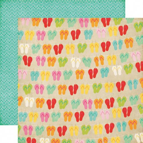 Echo Park Paper Company - Summer Bliss Collection - 12x12" Paper - Flip Flops