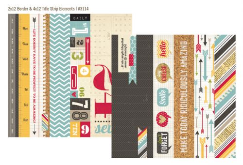 Simple Stories - 24/Seven - 12" x 12" - 2 x 12 Border / 4 x 12 Title Strip Elements