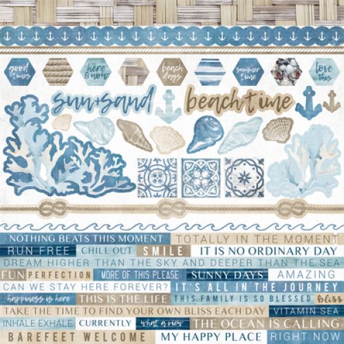 Kaisercraft - Beach Shack - Cardstock Sticker Sheet 12"X12"