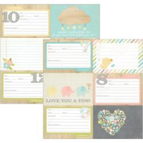 Simple Stories - Hello Baby - Double-Sided Elements Cardstock 12"X12" 4"X6" Horizontal Journaling Card Elements #2