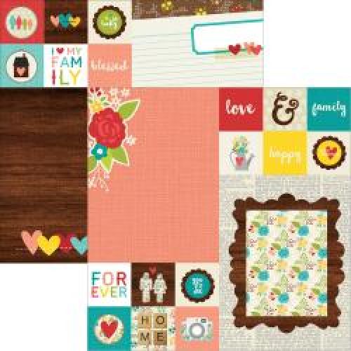 Simple Stories - We Are Family - Double-Sided Elements Cardstock 12"X12" - 2"X2" & 6"X8" Elements