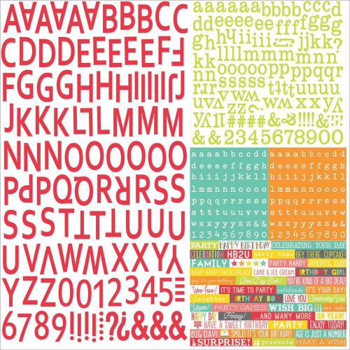 Simple Stories - Let's Party Cardstock Stickers 12"X12" - Expressions