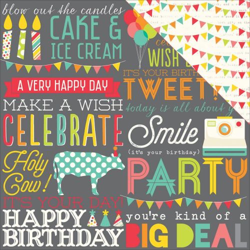 Simple Stories - Let's Party Double-Sided Cardstock 12"X12" - Hip Hip Hooray!