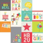 Simple Stories - Let's Party Double-Sided Elements Cardstock 12"X12" - 4"X4" & 4"X6" Vertical Journaling Cards