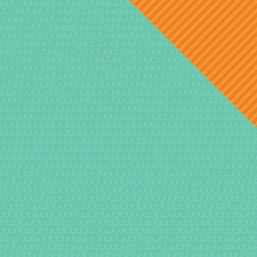 Simple Stories - Let's Party Double-Sided Cardstock 12"X12" - Teal Streamers/Orange Stripes Simple Basic