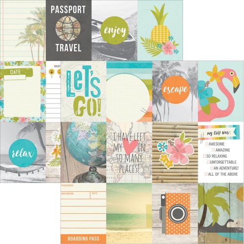 Simple Stories - You Are Here! Double-Sided Elements Cardstock 12"X12" - 3"X4" Journaling Cards