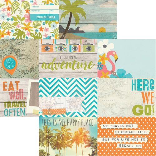 Simple Stories - You Are Here! Double-Sided Elements Cardstock 12"X12" - 4"X6" Horizontal Journaling Cards