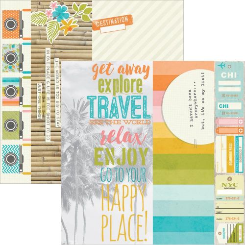 Simple Stories - You Are Here! Double-Sided Elements Cardstock 12"X12" - 2"X12", 4"X12" & 6"X12"