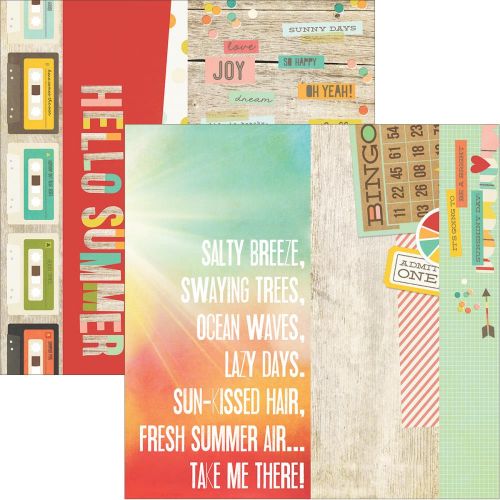 Simple Stories - Summer Vibes - 12"X12" Double-Sided Cardstock - 2x12, 4x12 & 6x12 Elements