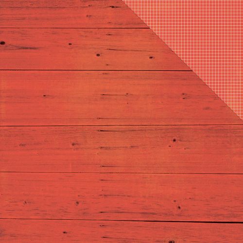 Simple Stories - Summer Vibes - 12"X12" Double-Sided Cardstock - Red Wood/Grid