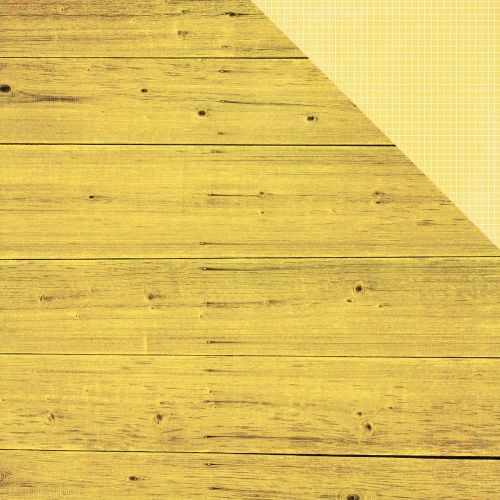 Simple Stories - Summer Vibes - 12"X12" Double-Sided Cardstock - Yellow Wood/Grid