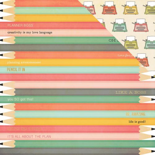 Simple Stories - Carpe Diem - The Reset Girl Foiled Double-Sided Cardstock 12"X12" - Pencil It In