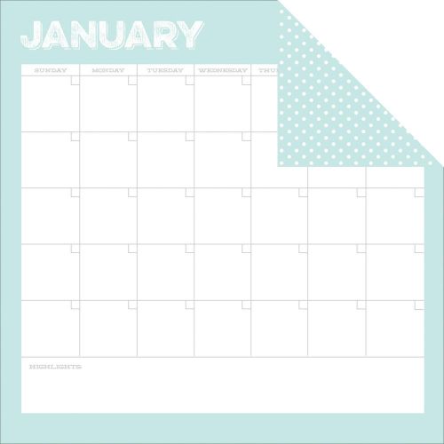Simple Stories - Life Documented - January Calendar Designer Cardstock