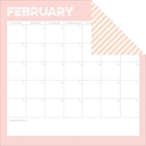Simple Stories - Life Documented - February Calendar Designer Cardstock