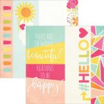 Simple Stories - Sunshine & Happiness - Double-Sided Elements Cardstock 12"X12" - 2"X12", 4"X12" & 6"X12"