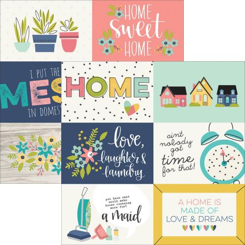 Simple Stories - Domestic Bliss - Double-Sided Elements Cardstock 12"X12" - 4"X6" Horizontal Journaling Cards