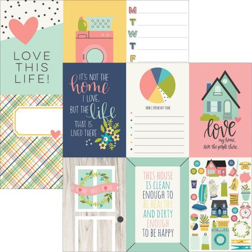 Simple Stories - Domestic Bliss - Double-Sided Elements Cardstock 12"X12" - 4"X6" Vertical Journaling Cards