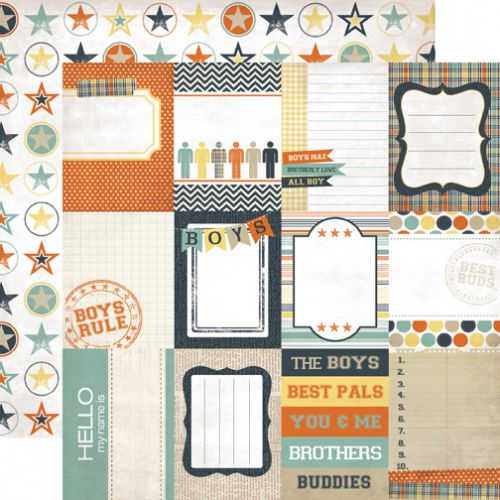 Echo Park Paper Company - Mini Theme - Brothers - Paper - Journaling Cards