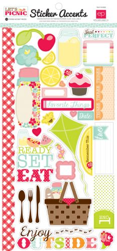 Echo Park Paper Company - Mini Theme - Let's Picnic - 12" x 6" Sticker Accent Pieces