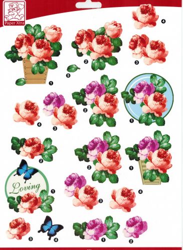 Sullivans - 3D Die-Cut Decoupage Sheet 8.3"X11.69" - Flowers Loving