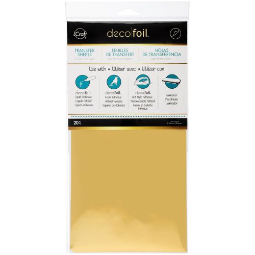Therm-O-Web - iCraft - Deco Foil - Transfer Sheet 6"X12" 20/Pkg - Gold