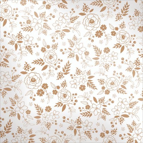 We R Memory Keepers - Sheer Metallic Vellum 12"X12" - Gold Flower